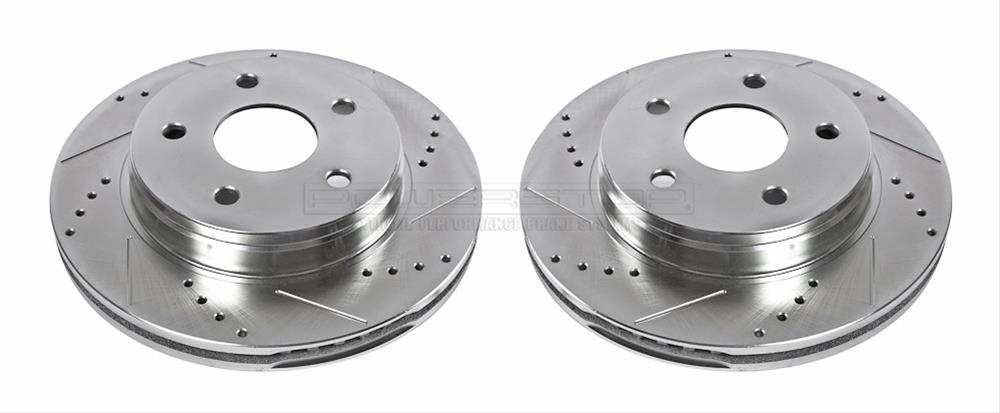 Power Stop Front Drilled-Slotted Rotors 02-19 Ram 1500 V8-V6